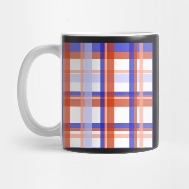 Cozy plaid tartan in cobalt blue and orange by FrancesPoff